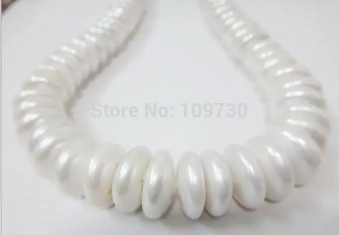 

Jewelr 003920 Huge 18"14mm natural south sea genuine white pearl necklace 14KGP