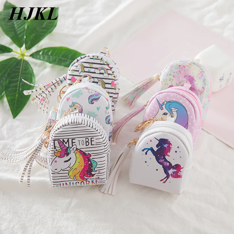 

HJKL Cartoon Unicorn coin purses women wallets small cute kawaii bag holder good bags for girls ladies purse kids children