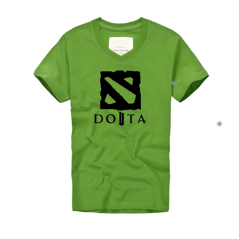  Defense of the Ancients T Shirt Men DOTA 2 Multiplayer Game Cotton V Neck Camisetas Tops Plus Size 