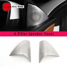 1 par estilo do carro um alto-falante pilar guarnição capa adesivo quadro para vw cc 10-18 de aço inoxidável decoração interior acessórios