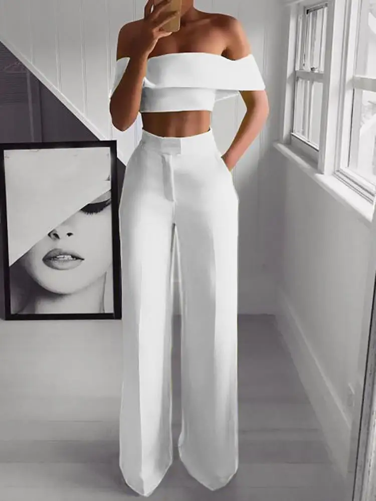 

Lf98066; One Shoulder To Mop The Floor Pants Suit