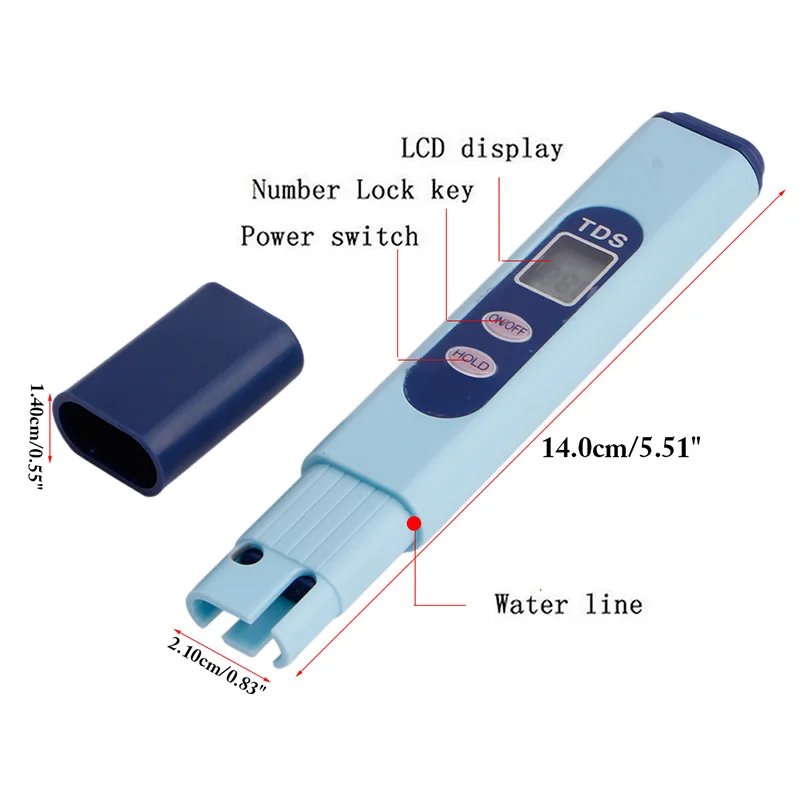 ЖК TDS цифровой тестер солености/метр для воды в бассейне чистоты воды монитор