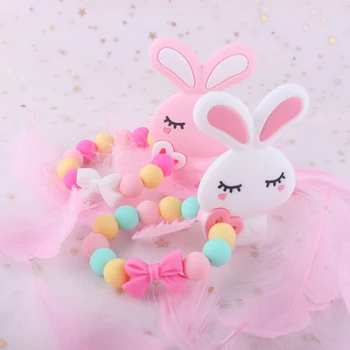 

Baby Pacifier Clip Chain Infant Girls Boys Cute Cartoon Rabbit Toy Teether Pacifier Chain Holder Baby Nipple Feeding accessories