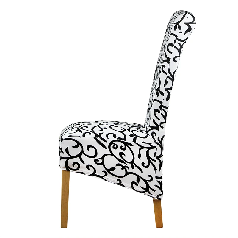 

White and black long back size Chair Cover checked pattern Chair Covers seat cover Hotel Party Banquet housse de chaise decor
