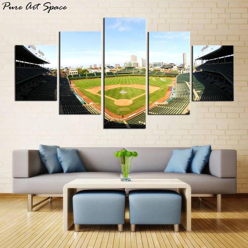 3 Designs Modern Canvas Art 5 Piece Photo of Famous Baseball Field Wall
