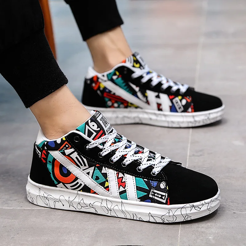 

Spring and Summer High-end Large-size Men's Shoes Irregular Matching Color Graffiti Trend 100-match Men's Cloth Shoes