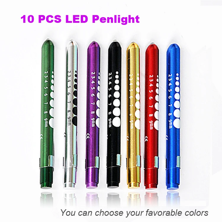 10PCS Pen Type Aluminum Alloy Pocket Medical Penlight Torch Light