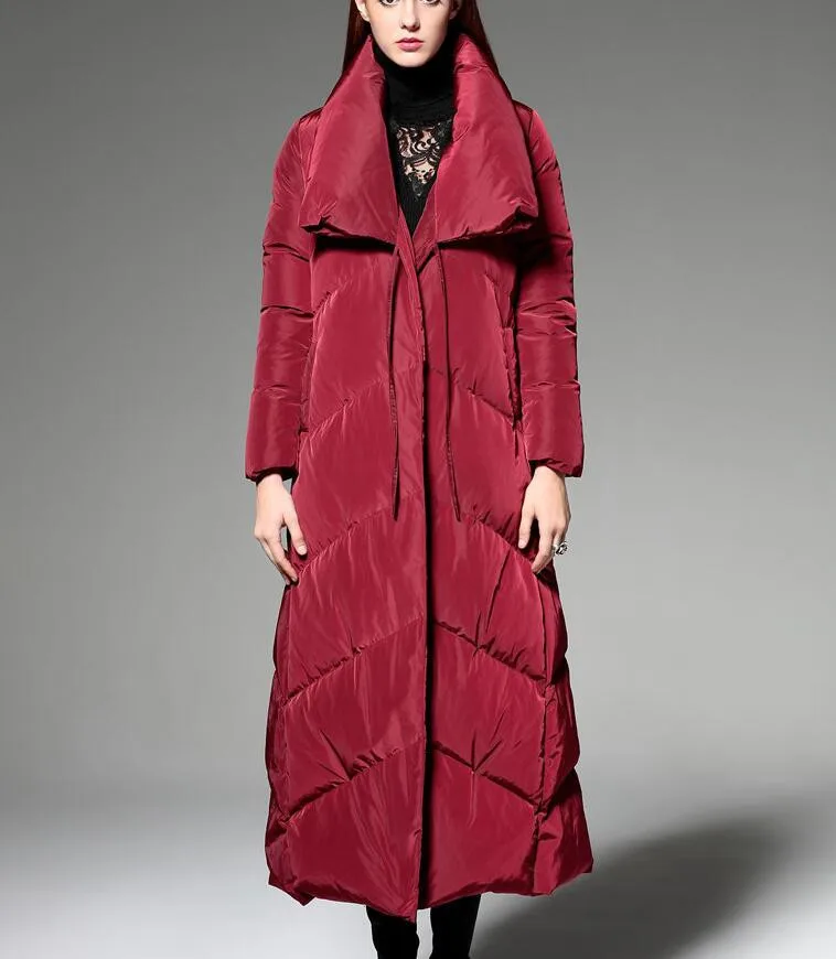 Thick X-Long Women Winter Down Coat Winter Women Down Coat Long Duck Down Jackets Plus Size