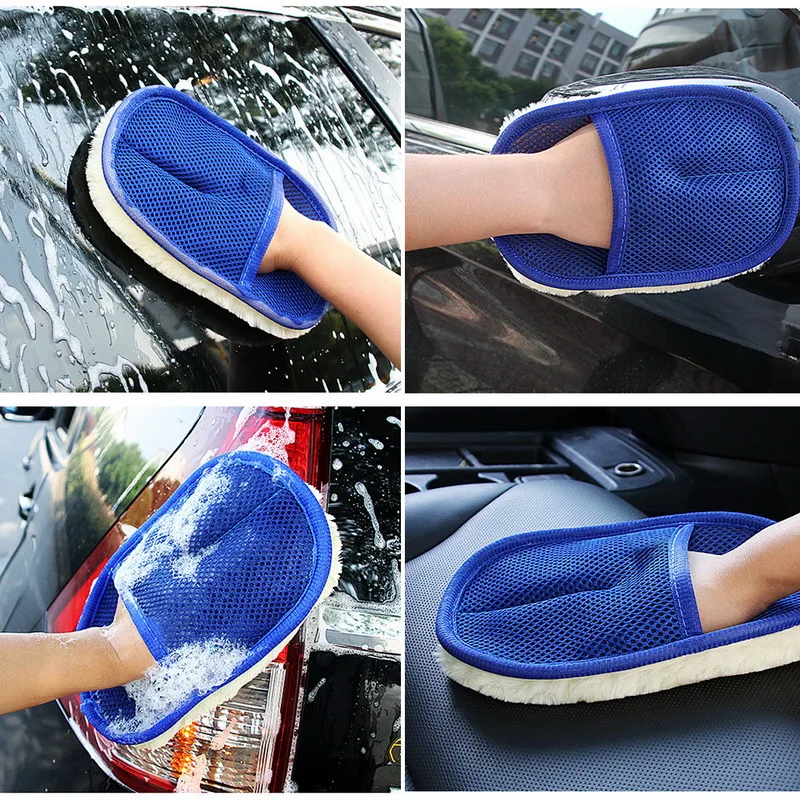 Cepillo de limpieza de lana suave para el lavado de coches cepillo de limpieza de lana para el cuidado del coche