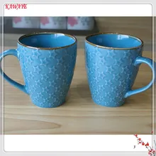 1pcs Creative Ceramic Mug European Style Pentagram Embossed Ceramic Cup Casual Afternoon Tea Coffee Cup Family