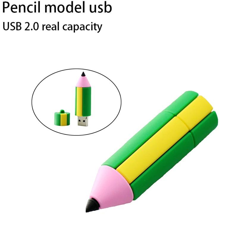 Мультфильм милый карандаш форма карту флэш-памяти с интерфейсом usb накопитель флешки 8 ГБ флэш-карты памяти Memory Stick Drive 16 ГБ 32 ГБ реального