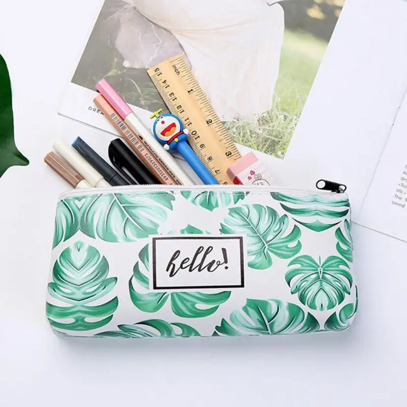 Large Capacity Leaf Cosmetic Bag Clutch Make Up Bag Neceser Zipper Portable 20*10cm Casual Make Up Organizer PU Beauty Bag Large Capacity Leaf Cosmetic Bag Clutch Make Up Bag Neceser Zipper Portable 20*10cm Casual Make Up Organizer PU Beauty Bag