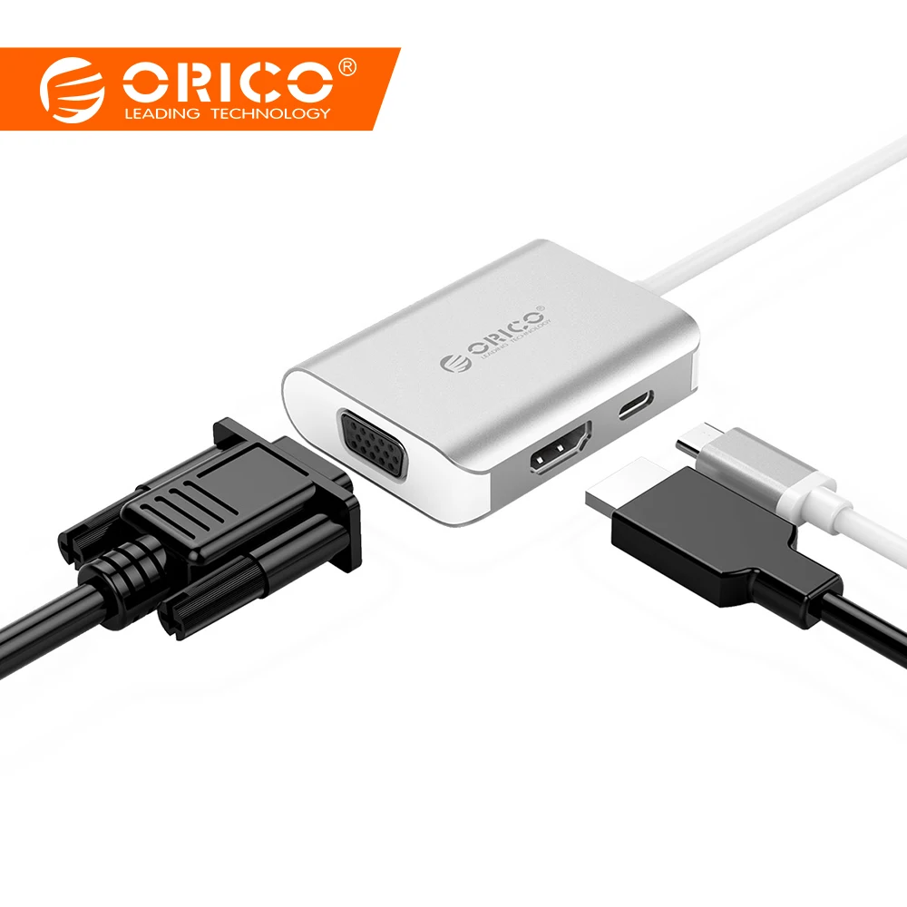 

ORICO USB HUB Type C to HDMI VGA Docking Station Adapter for Samsung Galaxy S9/S8/Note 9 Huawei Mate 10/P20 Pro USB C Charger
