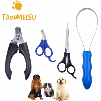 

4PC Pet Grooming Scissors Kit Professional Dog Hair Cutting Thinning Shears Kit Nail Clipper Scissors Cat Rabbit Beauty Supplies