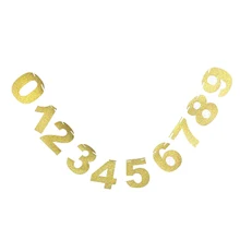 Пользовательские цифры баннер Золотая блестящая бумага вечерние фестивальные декорации гирлянда Бантинг Свадьба День рождения помолвка Вечерние