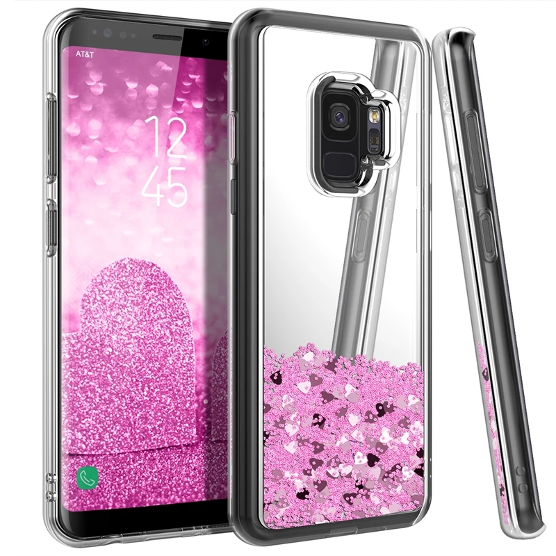 

YokataLux Case For Samsung Galaxy S8 Plus Case Liquid Glitter Quicksand Mirror Cover For Samsung S9 Case Clear Silicone Girl