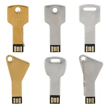 USB флеш-накопитель 32 ГБ в форме ключа, usb накопитель 2,0 128 Гб 64 ГБ, металлический золотой флеш-накопитель 16 ГБ, карта памяти 8 ГБ 4 ГБ, бесплатный логотип на заказ