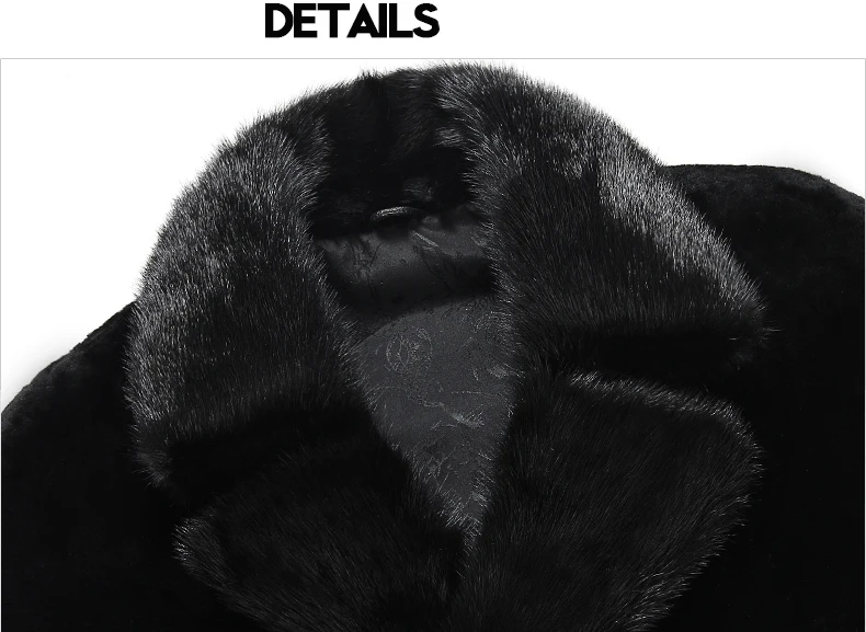 AYUNSUE Мужская куртка, натуральное меховое пальто, мужская длинная овечья овчина, норковый меховой воротник, шерстяное пальто размера плюс, кожаная куртка LSY070087KJ805