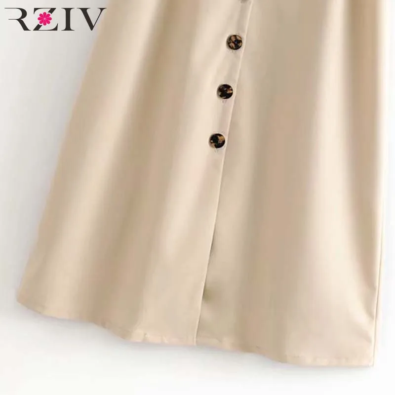 RZIV женское летнее одноцветное платье повседневное с коротким рукавом v-образным вырезом декоративные кнопки для одежды Vestidos