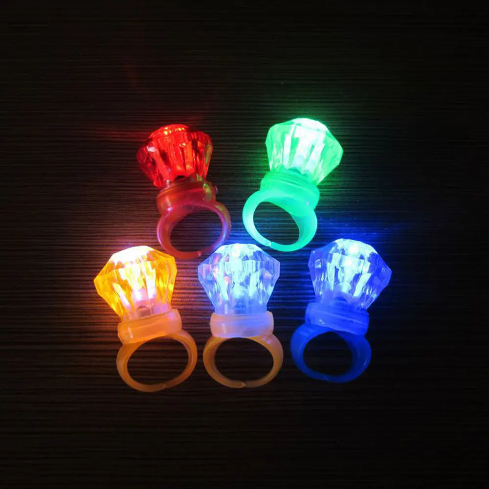 50pcs/lot LED Ring Diamond Finger light flashing blinking lights kids