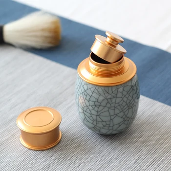 

Small Ceramic Tea Caddy Candy Coffee Storage Jar Solid Cute Spice Bottle Sealed Kitchen Jars Powder Storage Holder Tea Canister