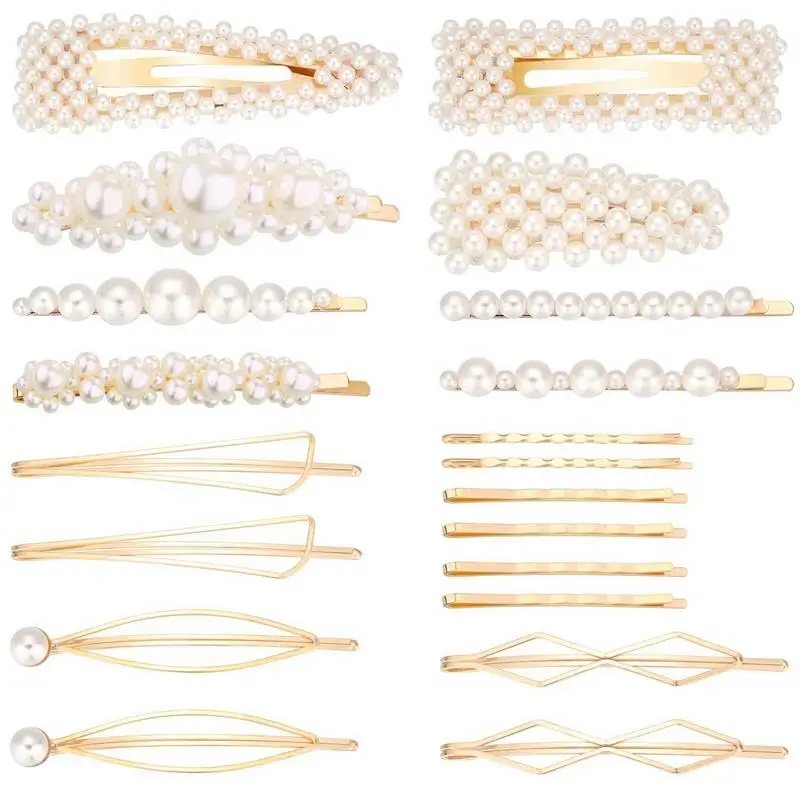 

20 Pieces Artificial Pearl Hairpins Elegant Hair Barrettes Bridal Metal Hair Clip For Weddings Hair Accessories