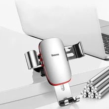 Baseus evrensel araç telefon tutucu iPhone Samsung Için S9 Artı Huawei Araç Tutucu Hava Firar Dağı Metal Yerçekimi Cep telefon tutucu(China)