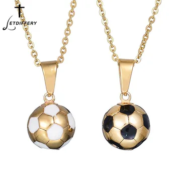 

Letdiffery Stainless Steel Football Soccer Pendant For Men Fashion Jewelry Sporty Statement Necklace Party Bijoux