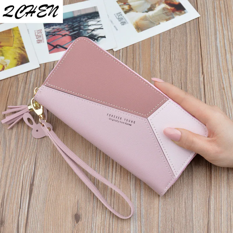 Wallets Women Long Zipper Luxury Brand Leather Coin Purses Tassel Design Clutch Wallets Female Money Bag Credit Card Holder  270