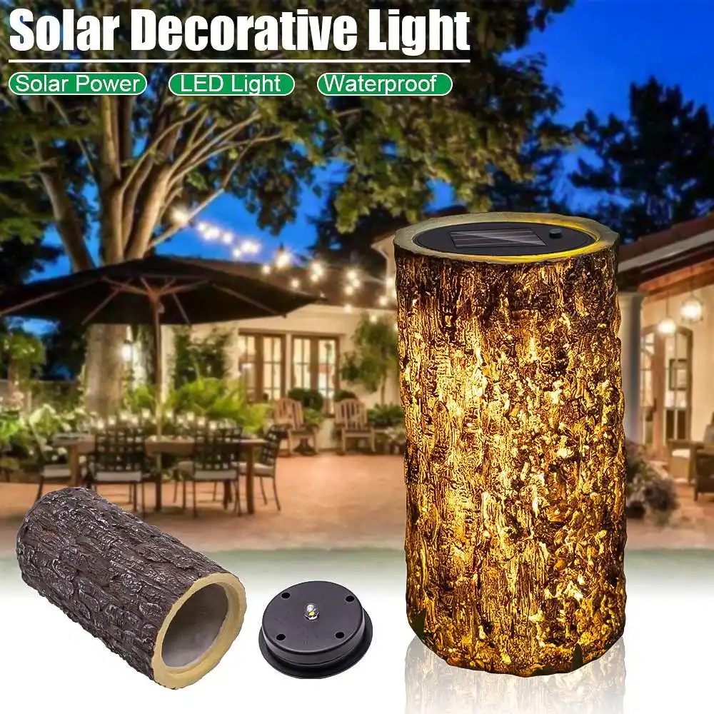 

LED Solar Lawn Lamps Villa Garden Park Decorative Light Tree Stump Waterproof Plastic Landscape Outdoor Lighting