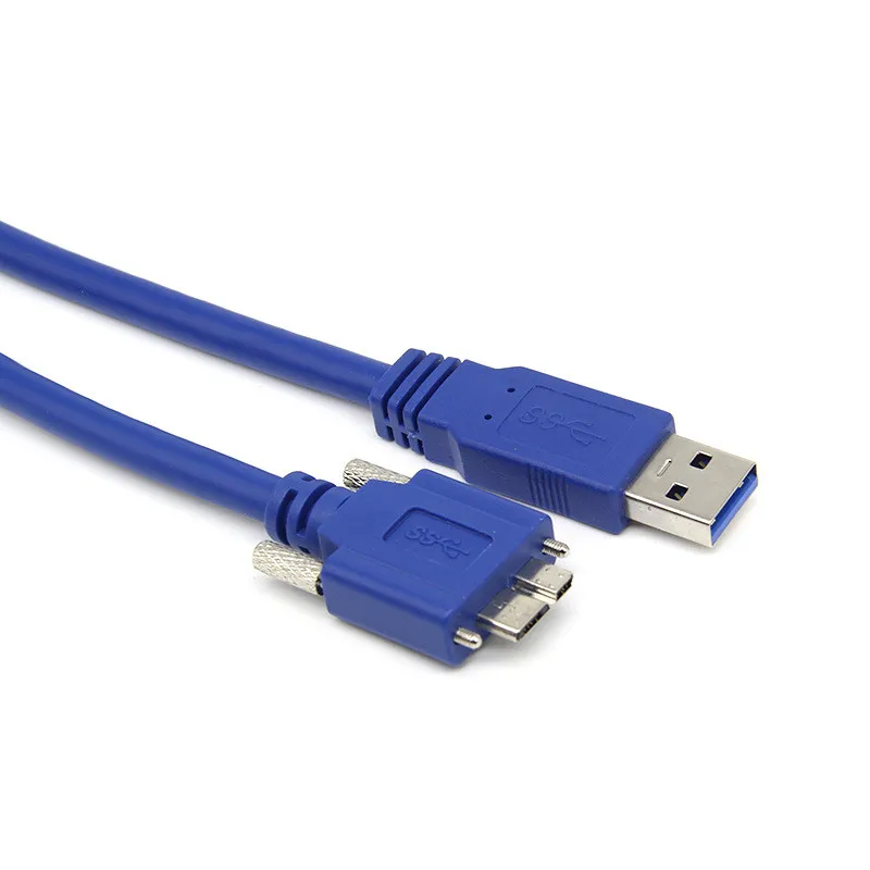 

5Gbps Micro B USB 3.0 to USB Cable Wire With Panel Mount Screw Lock Connector Cord Prevent Come off 0.6M 1M 1.8M 3M