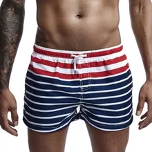 Seobean Stripes Boardshort Men Board Shorts Mens Swimming Shorts Swimwear Swim Trunk For Beach Holiday Sport Wear Short No Liner