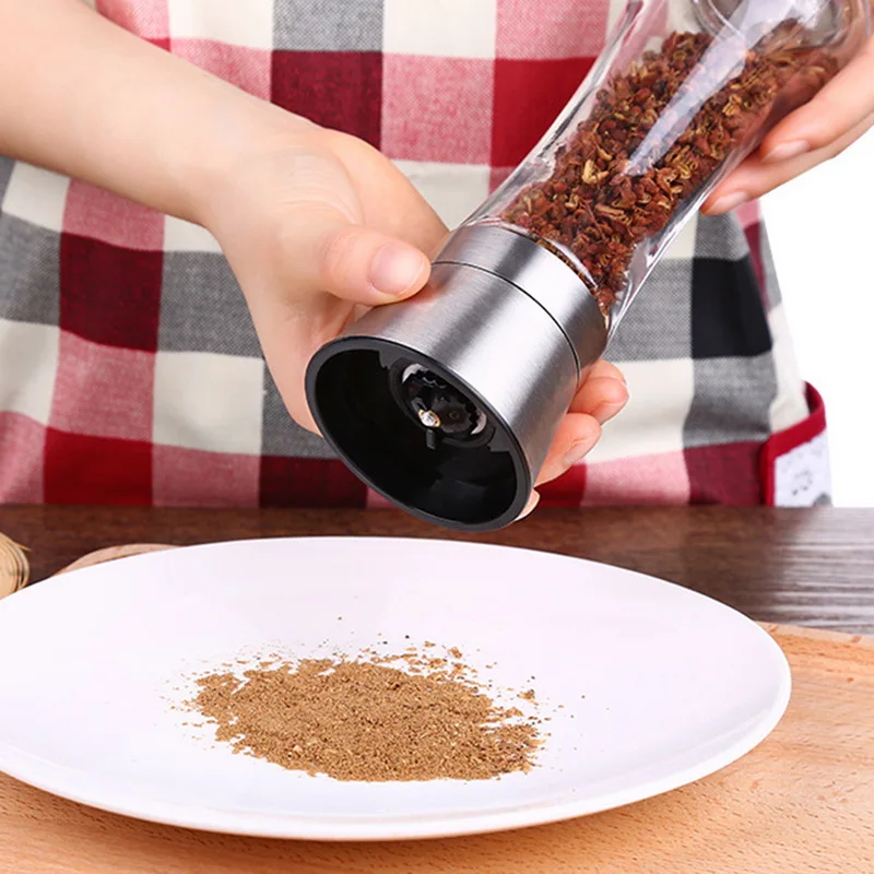 

Dozzlor Manual Pepper Grinder Acrylic Salt Spices Mill Cutter Machine Shaker Transparent Grind Cooking Tools Kitchen Accessories