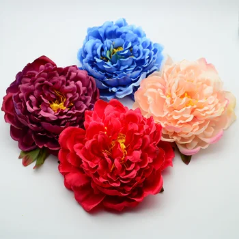 

15CM Artificial flowers christmas new Year decora accessories for home wedding silk stamen peony diy gift box a cap wreath fake