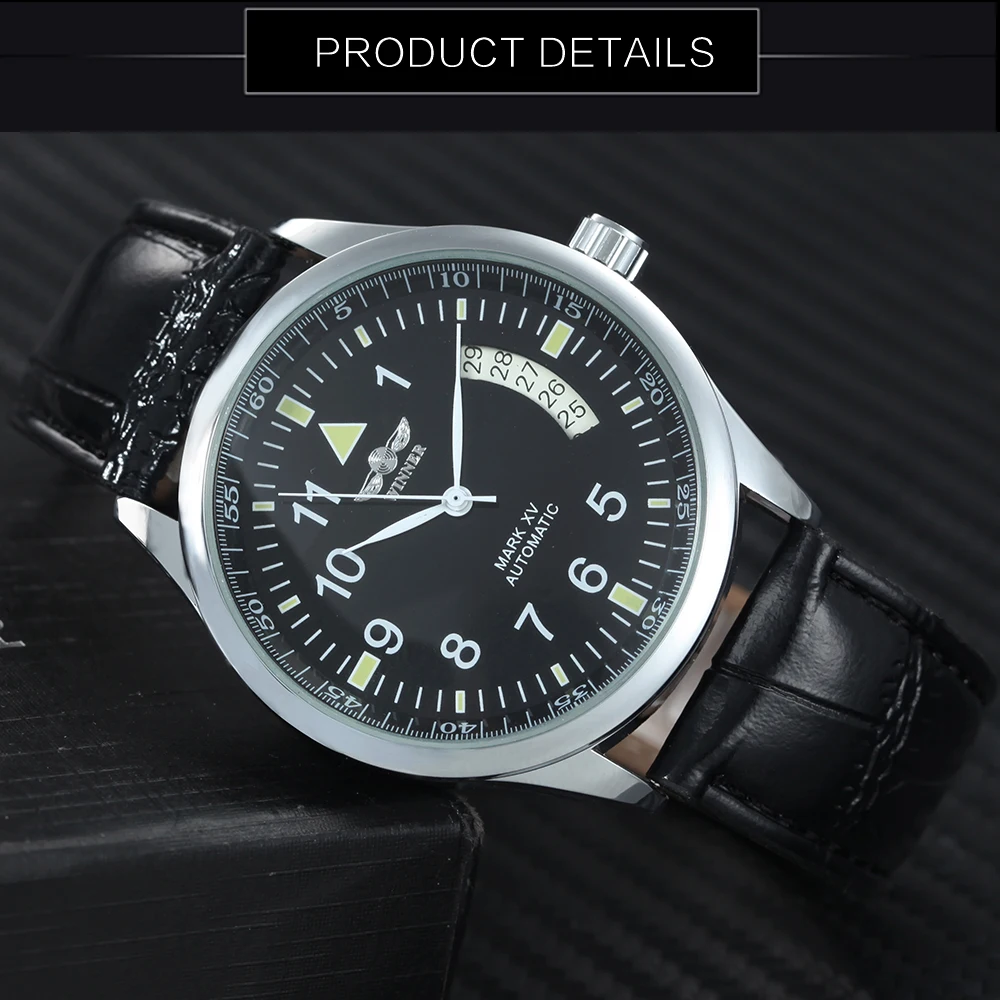 Relogio Masculino Winner Brand New Men's Automatic Mechanical Watches Leather Strap Watch Fashion Sports Men luxury Wristwatches