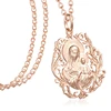 Mode bijoux 2 couleur femmes hommes filles 585 Rose/blanc or couleur pendentifs escargot collier mère fils Rose dieu pendentif chaînes ► Photo 2/5