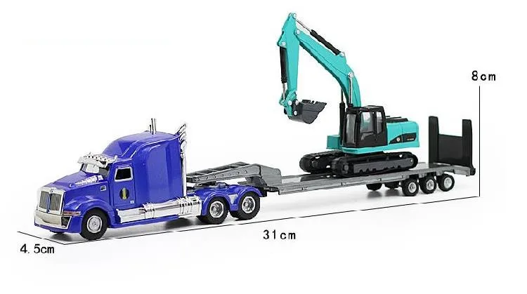 Высокая имитация Инженерная модель грузовика-контейнеровоза, американский грузовик, 1:50 сплав модели автомобилей - Цвет: 3