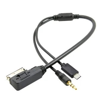 

10pcs/lot Chenyang Media In AMI MDI to Stereo 3.5mm Audio & USB-C Aux Adapter Cable for Car VW AUDI 2014 A4 A6 Q5 Q7