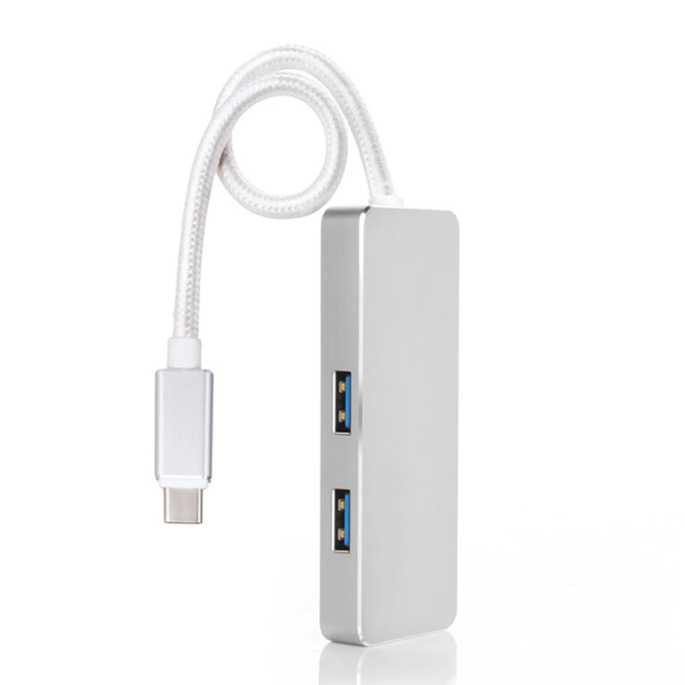 20 штук Портативный USB 3.1 Тип C до 2 USB 3.0 хаб Серебряный Розовый адаптер для Macbook 12"