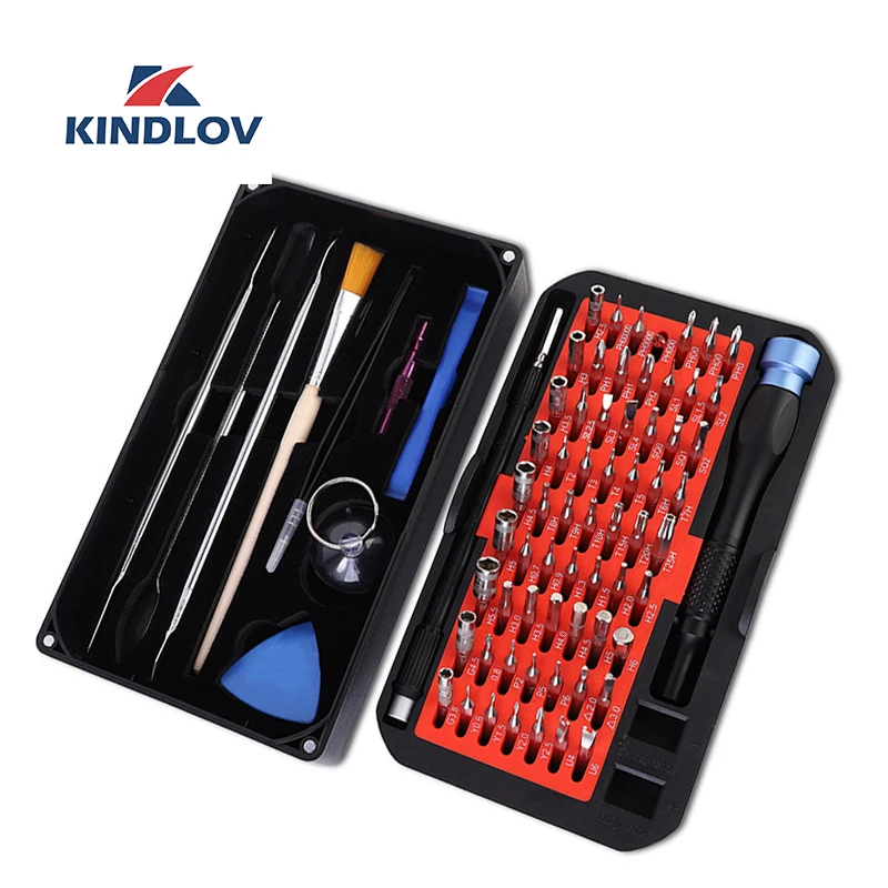 

KINDLOV Screwdriver Set Precision Hex Torx Screw Driver 76 In 1 Parafusadeira Magnetic Bit Set Insulated Multitools Hand Tools