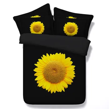 

3D Sunflower bedding sets comforter set bed sheet Floral duvet cover bedspread linen Queen size cal King twin quilt double 5PCS