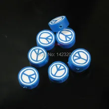 200 шт./лот 10 мм знак мира Полимерная глина из очаровательный фиксатор бусин