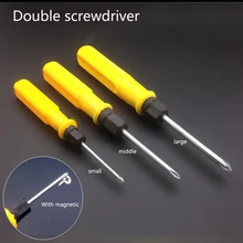 1PC 2017 Wholesale Double Head Screwdriver Slotted And Phillips For Repairing Disassemble Tool Magnetic Screwdriver