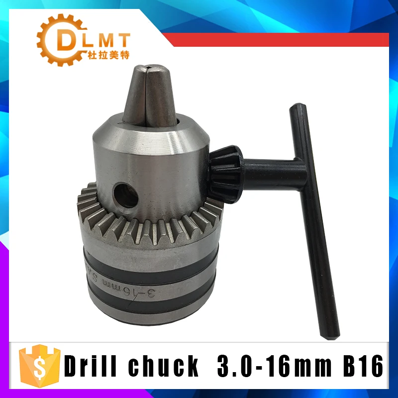 Mini Electric Drill Chuck 3.0 16mm Mount B16 Taper Lathe Chuck With Key