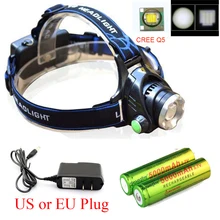 Масштабируемые 1800LM XM-L XML Q5 светодиодный для фар, фонарей, проблесковых маяков головной свет лампы+ AC Зарядное устройство+ 18650 аккумуляторная батарея