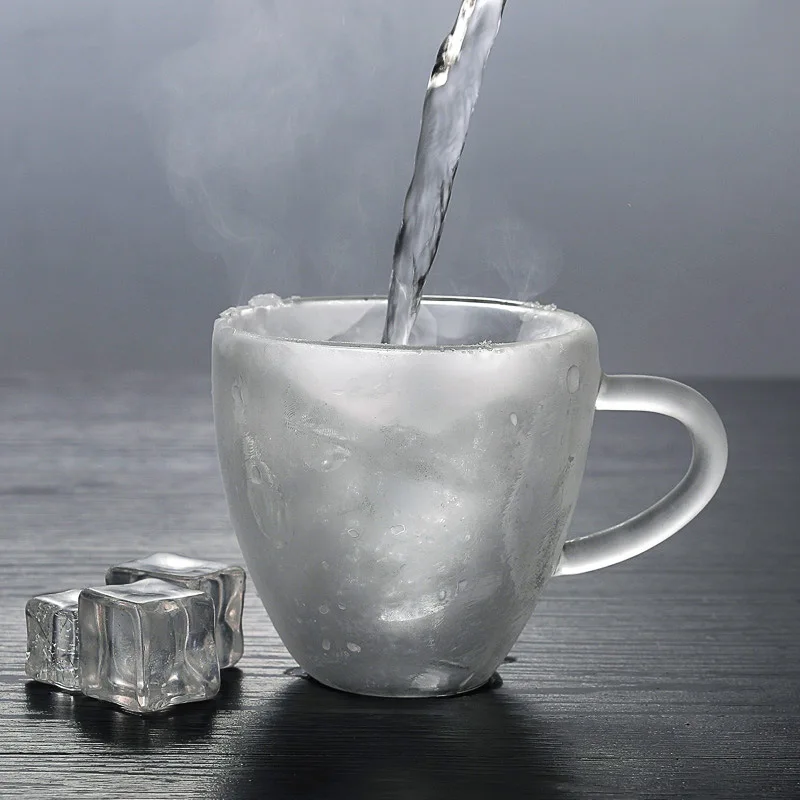 В форме сердца термостойкая двойная стена прозрачная стеклянная чайная чашка ручной работы мини-кружка для кофе двухслойная стеклянная кружка 1 шт