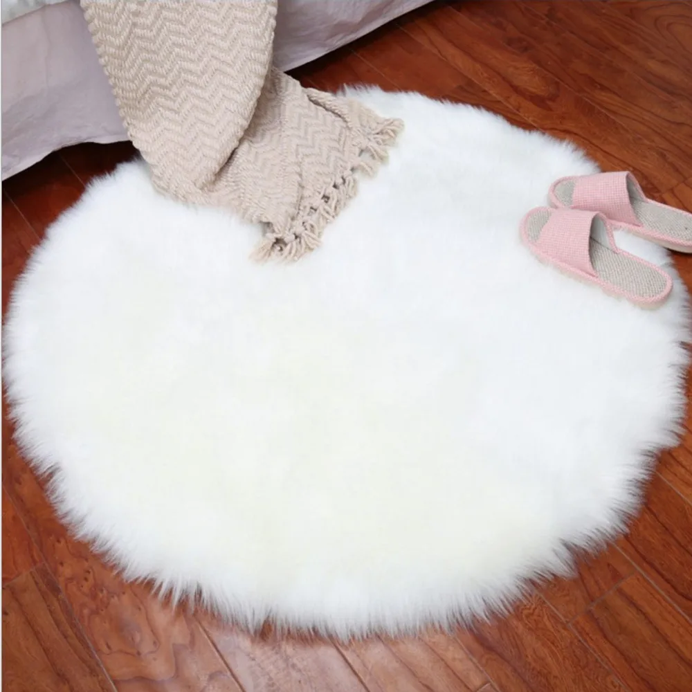 

Soft Artificial Sheepskin Rug Chair Cover Bedroom Mat Modern Style Artificial Wool Warm Textil Fur Area Rugs For Winter Autum