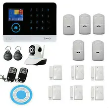 Cámara IP WIFI Seguridad inalámbrica GSM Seguridad Para El Hogar Sistema de Alarma de Vigilancia DIY KIT Con Flash Estroboscópico Sirena Sensor de Puerta Ventana