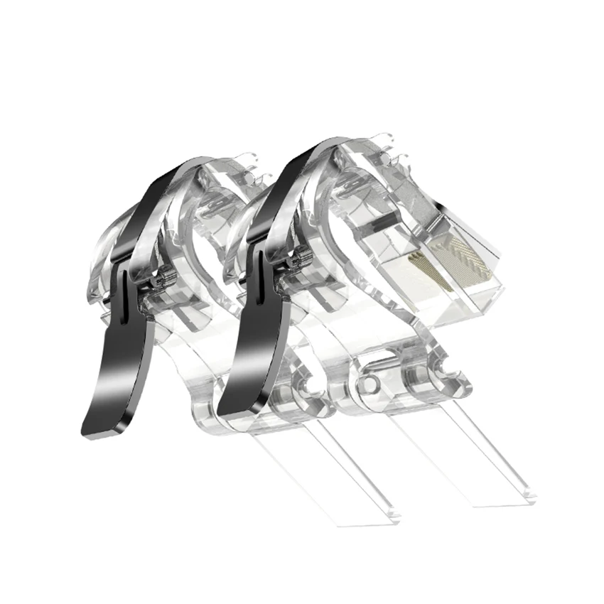 

2PCS Metal Game Trigger Button Black Transparent Controll for PUBG Mobile Gamed Controller Left Right Controller