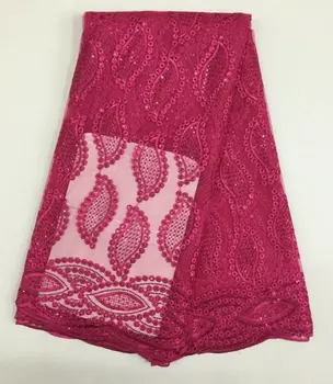 

French Net Lace Fabric Latest african lace fabric with embroidery mesh tulle fabric.High quality french lace fabric 16 80QW